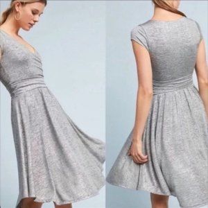 Maeve from Anthro Anthropologie Tamera Silver Faux Wrap Dress M